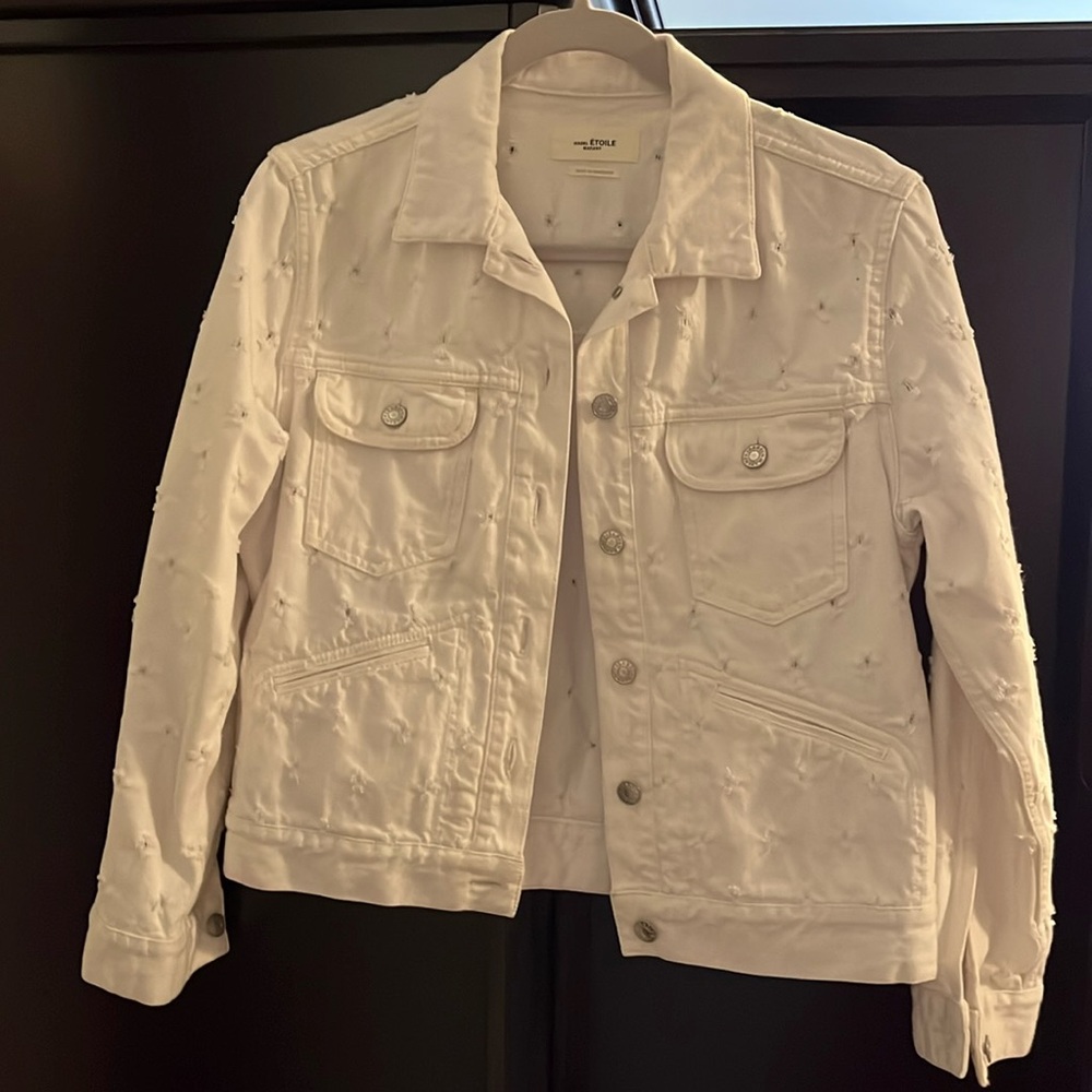 Isabel Marant Etoile Denim white distressed jacket